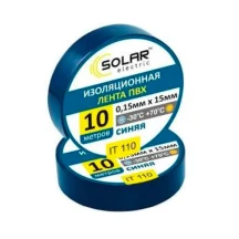 Стрічка ізоляційна ПВХ Solar, синя 19 мм х 10 м ІТ-110