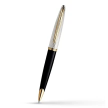 Ручка Waterman Carene Deluxe Silver/Black кулькова, лакований корпус, позолота 23К 21200