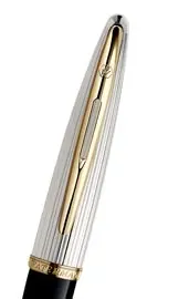 Ручка Waterman Carene Deluxe Silver/Black кулькова, лакований корпус, позолота 23К 21200 — фото 3