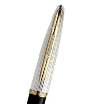 Ручка Waterman Carene Deluxe Silver/Black кулькова, лакований корпус, позолота 23К 21200 — фото 3