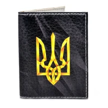 Обкладинка для ID паспорта Україна, малюнок в українському стилі, асорті, шкірзамінник — фото 4