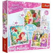 Пазли Trefl ( 3 в 1) "Дісней. Принцеси", 20 х 19,5 см, 4+ 34842