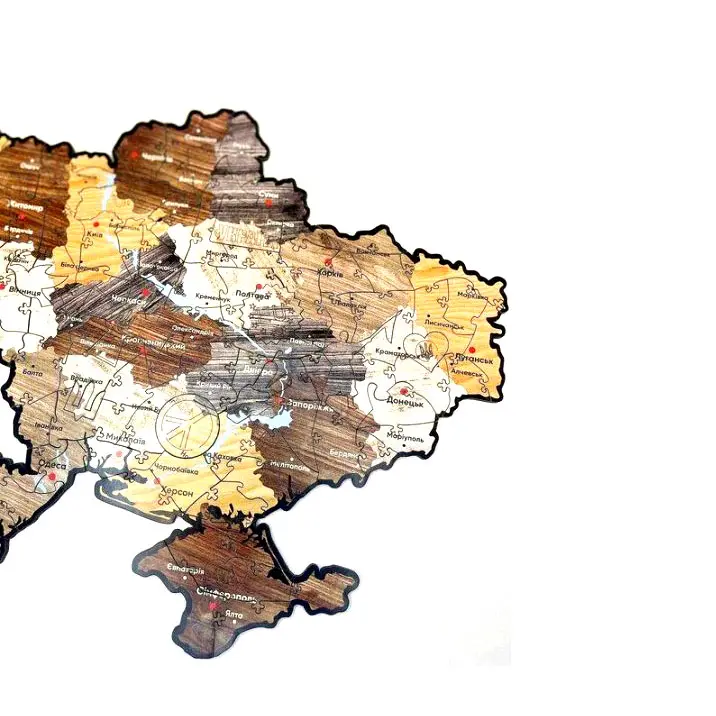 Фігурний дерев'яний пазл PuzzleOK "Карта України" А3 PuzA3-012101 — фото 3