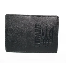Обкладинка ID -1 "Ukraine Тризуб", екошкіра, тиснення, хакі 27677