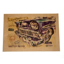 Альбом для малювання А4 "Крафт Авто" 16 аркушів, 120 г/м2, скоба АА4216