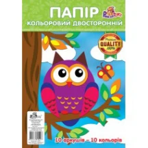 Бумага цветная А5 Рюкзачек 10 листов, 10 цветов, двусторонняя, премиум класс УП-94 — фото 2