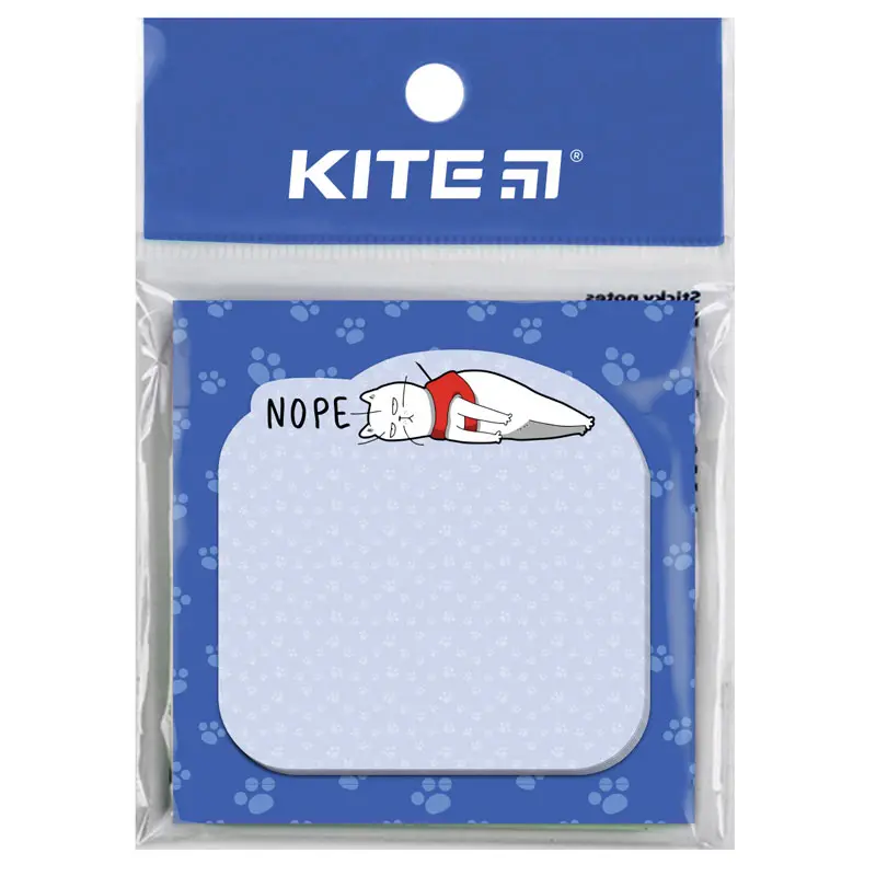 Блок паперу Kite з клейким шаром 70 х 70 мм, 50 аркушів, фігурний Nope Cat K22-298-1 — фото 2