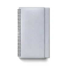 Планінг недатований Аркуш Light, 325 х 115 мм, лінія, штучна шкіра, пружина, срібло 1В2939