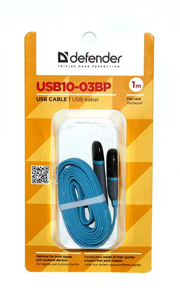 Кабель Defender 2.0 AM-microUSB+Lighting 1.0m USB10-03BР — фото 2