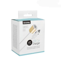 Адаптер автомобільний Colorway 2USB 2.1A з кабелем 1,2м. CW-CHA004-WT