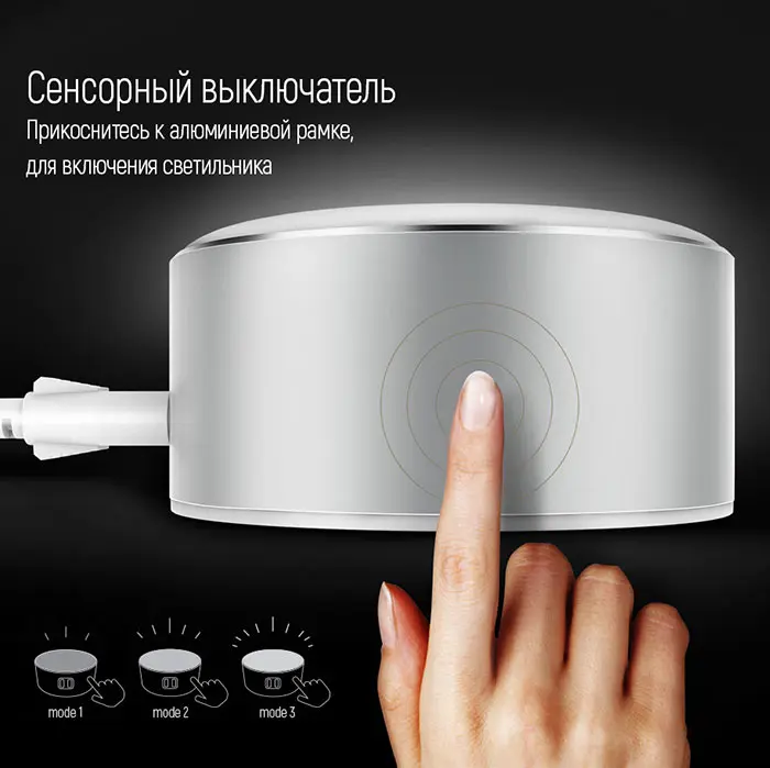 Світильник світлодіодний сенсорний ColorWay з USB зарядкою 2хUSB 7А CW-CHL22A — фото 3