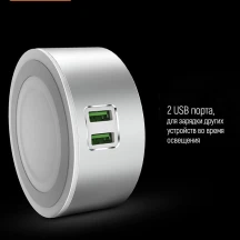 Світильник світлодіодний сенсорний ColorWay з USB зарядкою 2хUSB 7А CW-CHL22A — фото 5
