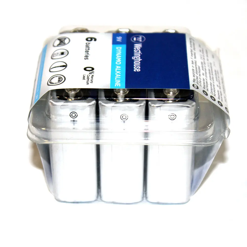 Батарейка Westinghouse Dynamo Alkaline 9V/6LR61, Крона, 6 штук, plastic case 6LR61-BP6 — фото 2