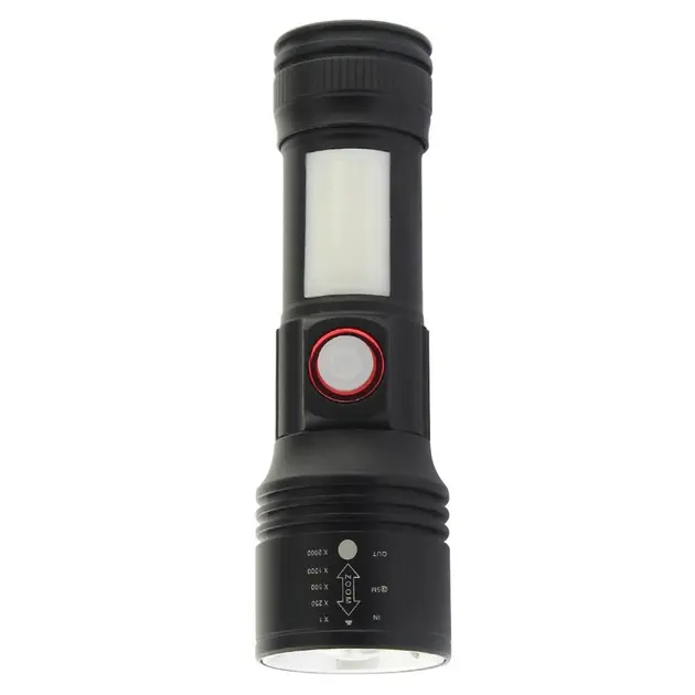 Ліхтар Quantum ручний "Adept" 10W LED zoom+ COB з USB, з акумулятором NCM18650 2000 mAh QM-FL1031 — фото 2
