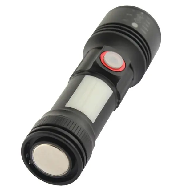 Ліхтар Quantum ручний "Adept" 10W LED zoom+ COB з USB, з акумулятором NCM18650 2000 mAh QM-FL1031 — фото 4