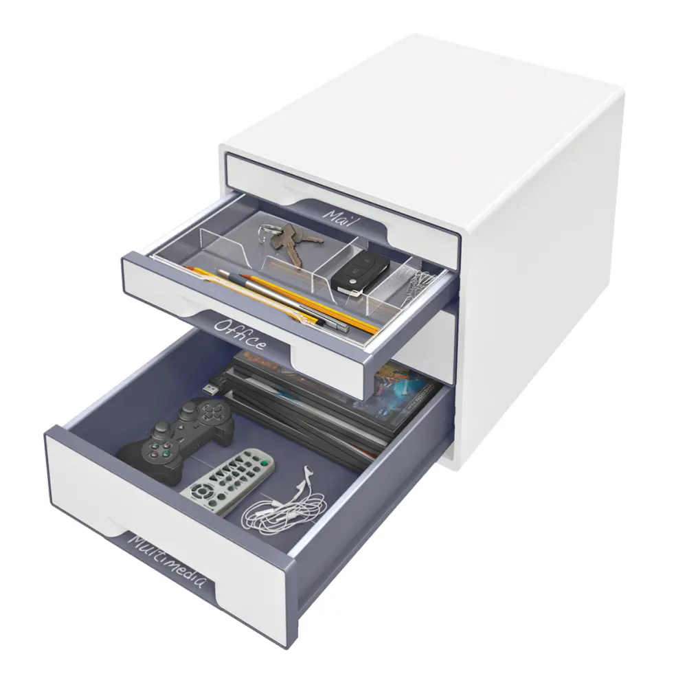 Настільний короб з 4 шухлядами Leitz WOW CUBE, 287х270х363, колір білий 5213-20-01 — фото 2