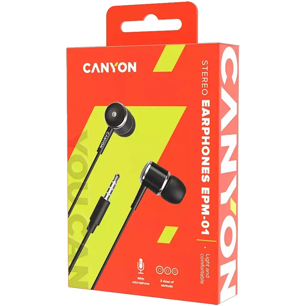 Наушники - вкладыши Canyon EPM-01 с микрофоном СNE-CEPM01 Наушники - вкладыши Canyon EPM-01 с микрофоном СNE-CEPM01 — фото 2