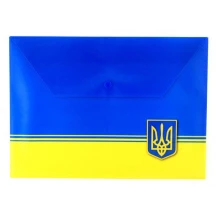 Папка - конверт на кнопку А4 Eco-Eagle з надруком УКРАЇНА, пластикова, товщина пластику 0,18 мм 4015P-UKRAINE