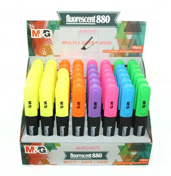 Маркер текстовий M&G Fluorescent 880, скошений, колір зелений, товщина лінії 4 мм AHM24971 — фото 2
