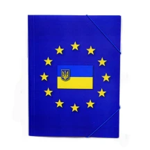 Папка А4 Eco-Eagle на резинке, с печатью ЕВРО, пластиковая, толщина пластика 0,5 мм 3005P-EUR