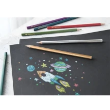 Олівці кольорові Faber-Castell Metallic 10 кольорів, картона коробка 201583 — фото 2
