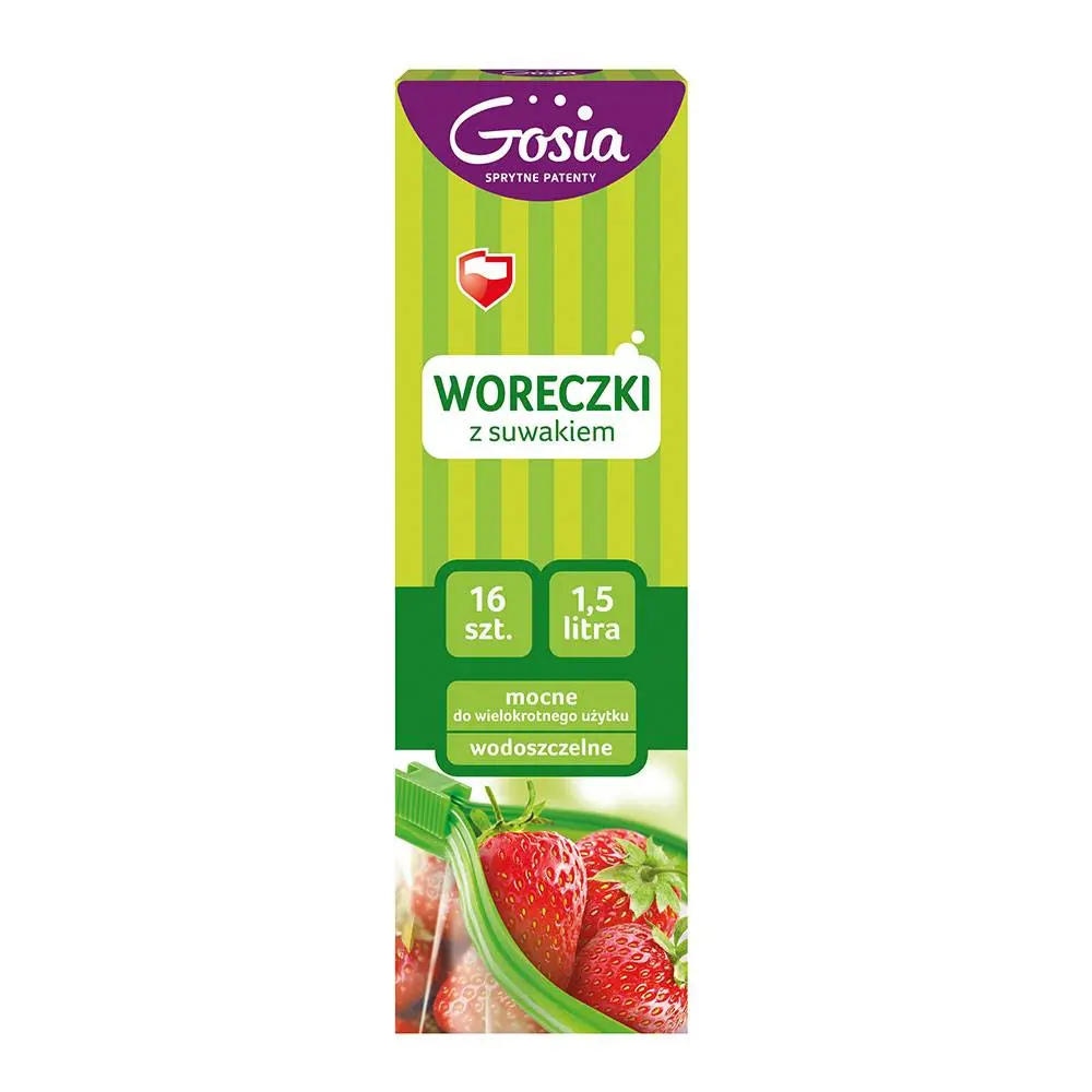 Пакети для продуктів Gosia 1,5л х 16 штук, з застібкою 7647/4623 — фото 2