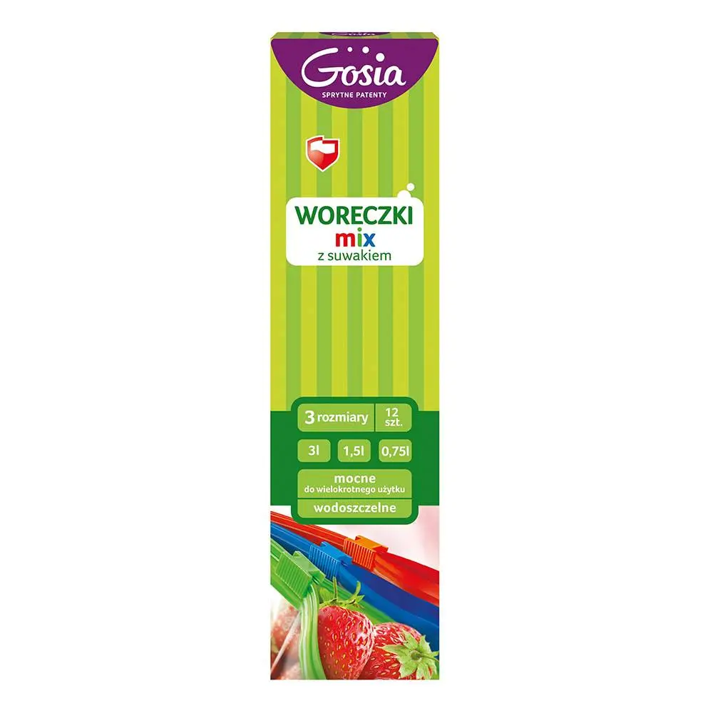 Пакет для продуктів Gosia Мікс ( 0,75л, 1,5л, 3л) 12 штук в упаковці 4999/8546 — фото 2