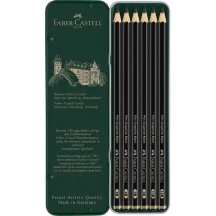 Набор карандашей графитных Faber-Castell Pitt Graphite Matt, 6 штук 2B-12B, металлическая  коробка 115207 — фото 2
