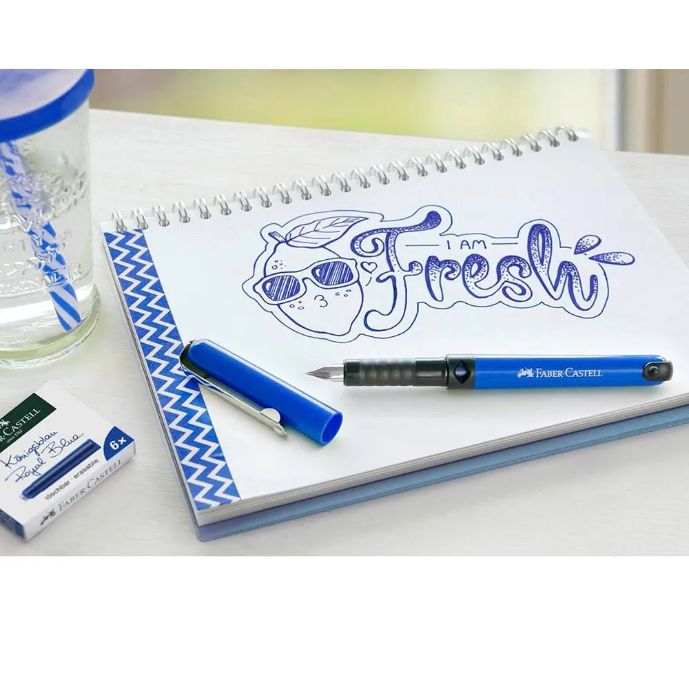Ручка Faber-Castell Fresh чернильная перьевая + 6 картриджей, блистер 149898 — фото 2