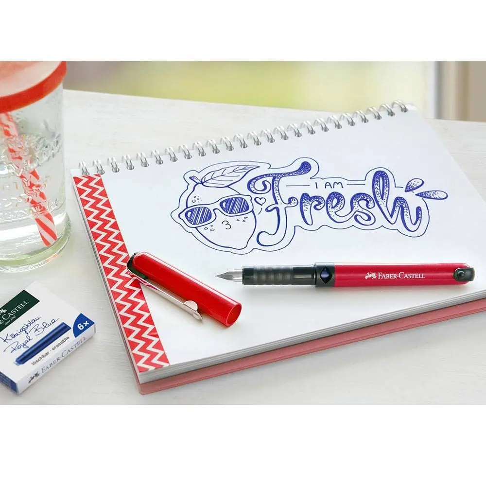 Ручка Faber-Castell Fresh чернильная перьевая + 6 картриджей, блистер 149898 — фото 4