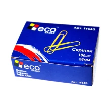 Скріпки позолочені круглі Eco-Eagle  28 мм‚ 100 штук TY54G
