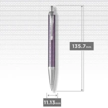 Ручка Parker, Паркер IM Premium Dark Violet з хромом, кулькова 24 632 — фото 2
