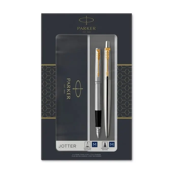 Набір ручок Parker Jotter 17 SS GT перова сталь з позол, + кулькова ручка в подарунковій уп, 16 092b19 — фото 2