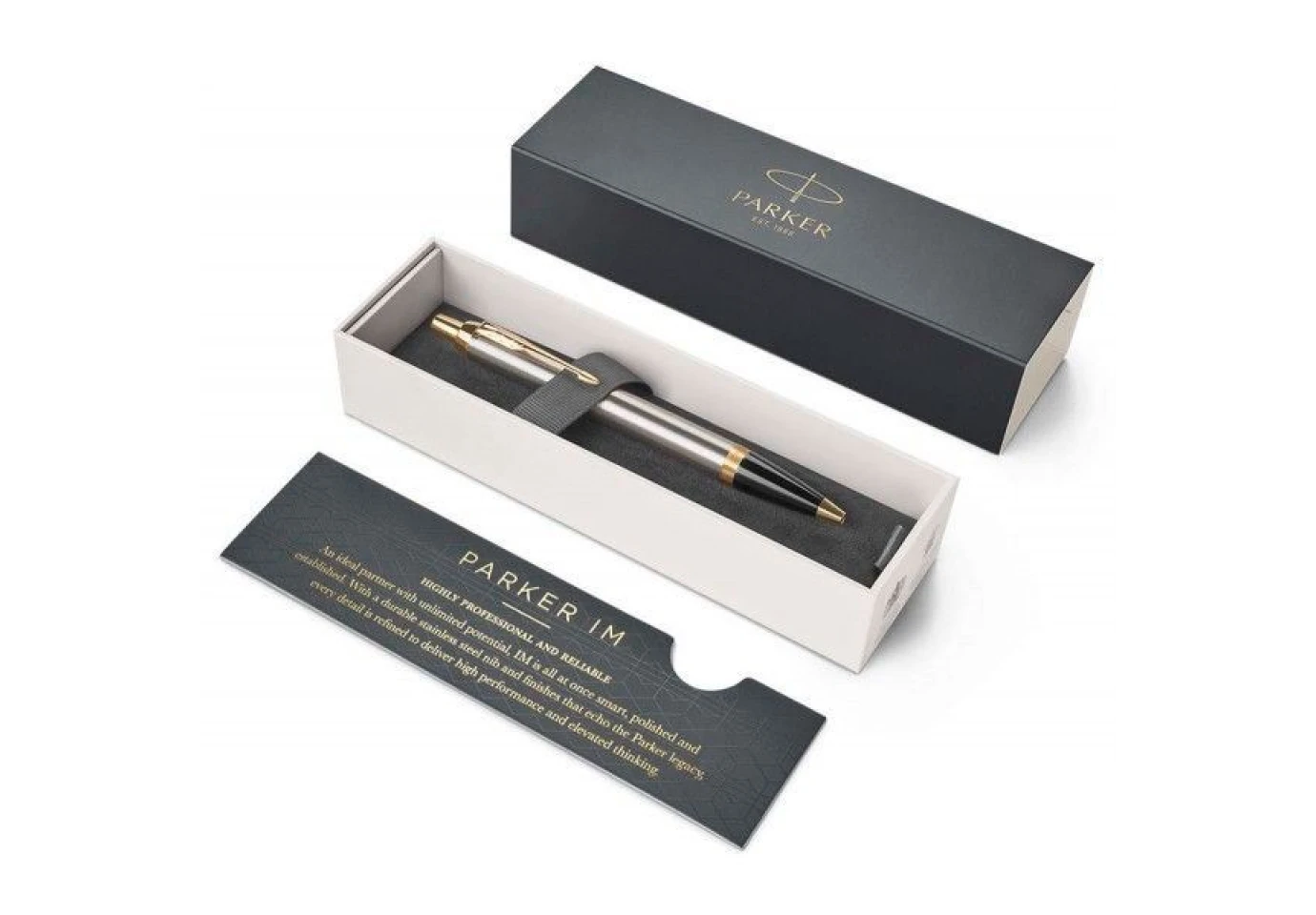 Ручка Parker IM Brushed Metal з позолотою, кулькова Тризуб 22 232_TR