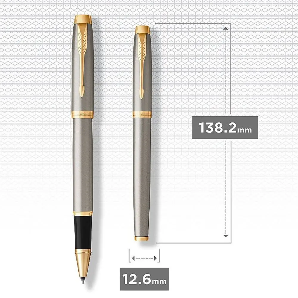 Набір ручок Parker IM Brushed Metal з позолотою, ролер + кулькова, в подарунковій упаковці 22 292b19 — фото 7