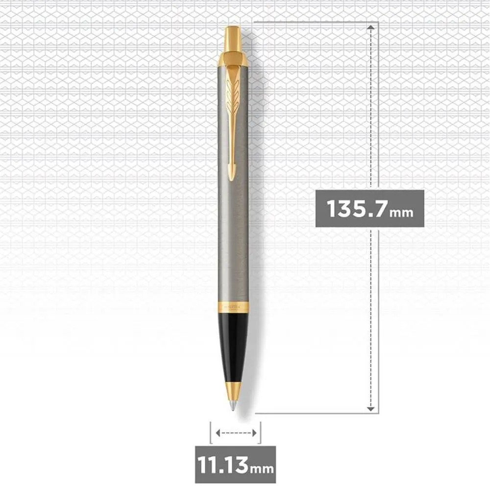 Набір ручок Parker IM Brushed Metal з позолотою, ролер + кулькова, в подарунковій упаковці 22 292b19 — фото 8