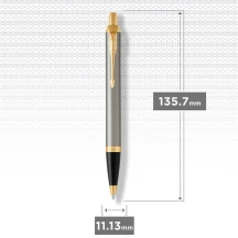 Набір ручок Parker IM Brushed Metal з позолотою, ролер + кулькова, в подарунковій упаковці 22 292b19 — фото 8