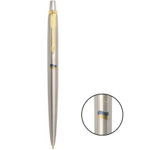 Ручка Parker Jotter стальна з позолотою кулькова, Прапор України 16 032_T008c — фото 2