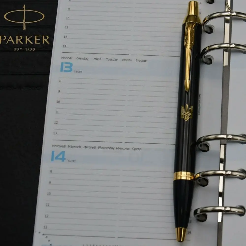 Ручка Parker, Паркер IM Black, кулькова. чорний корпус із позолотою Тризуб прозорий 22032_T010y — фото 2