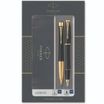 Набір ручок Parker URBAN Muted Black GT перова + кулькова ручки в подарунковій упаковці 30 092b24