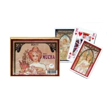 Карти гральні Piatnik Mucha Beauty/Bruegel Towel of Babel, комплект 2 колоди по 55 карт 2211/2213
