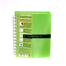 Блокнот B6 120 аркушів Campus Pocketbook, клітинка, пружина, пластикова обкладинка, 3 розділювача РВ63120-810,02822