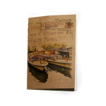 Книжка записна А6 36 аркушів Kraft, клітинка, центральний шов, асорті CS6136K