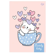 Блокнот 4Profi А6, 32 аркуші "Lovely Kitty", білий блок, клітинка, асорті 904648,55,62,79 — фото 3