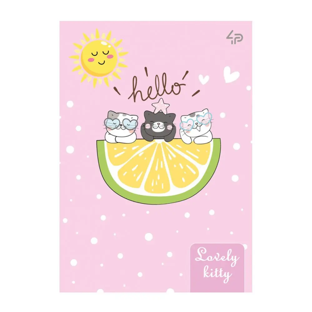 Блокнот 4Profi А6, 32 аркуші "Lovely Kitty", білий блок, клітинка, асорті 904648,55,62,79 — фото 4