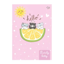 Блокнот 4Profi А6, 32 аркуші "Lovely Kitty", білий блок, клітинка, асорті 904648,55,62,79 — фото 4