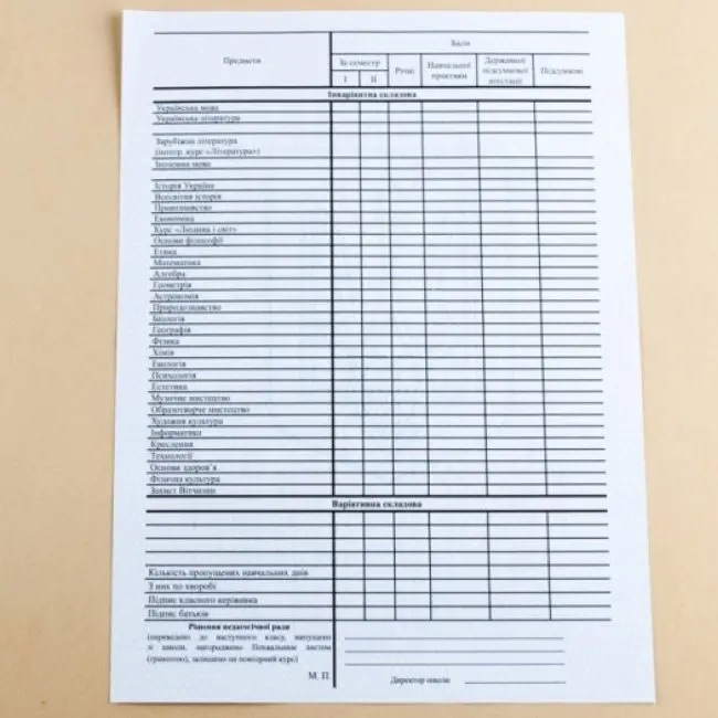 Табель навчальних досягнень учнів 5 - 11 класів, А5, Zirka 74092 — фото 3