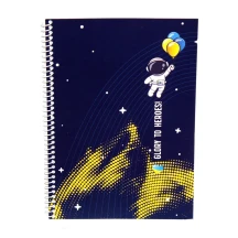 Блокнот Аркуш А5 "Космонавт" 48 аркушів, клітинка, м'яка обкладинка, спіраль 1В2260