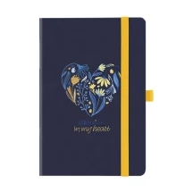 Книга записна Axent Partner "Ukraine in my heart", 125 х 195 мм, 96 аркушів, клітинка, на гумці 8619-02-A