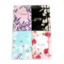 Блокнот 4Profi  А5, 64 аркуші "Beatiful Flowers", кольоровий блок, тверда обкладинка, гумка, асорті